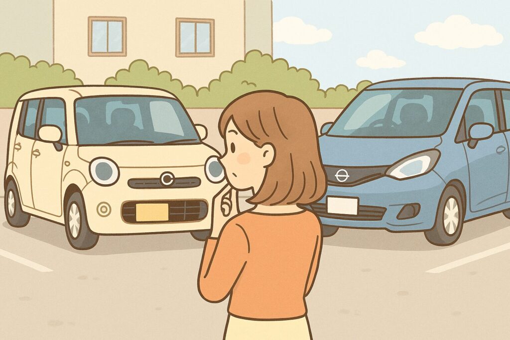 初心者が車選びで迷っている。