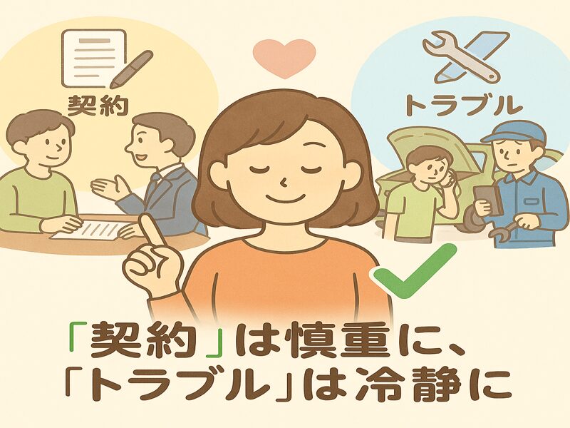 契約は焦らず慎重に。トラブルが起きても、冷静に対処すれば大丈夫。