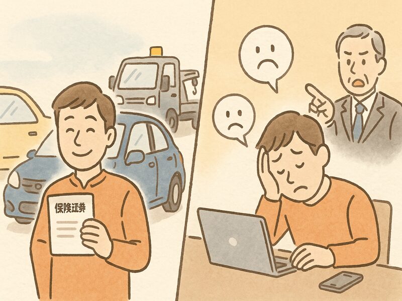 自動車保険で金銭は補償されます。
でも、信用の失墜は補償されません。
保険に加入していても事故を起こさないよう気を付けましょう。